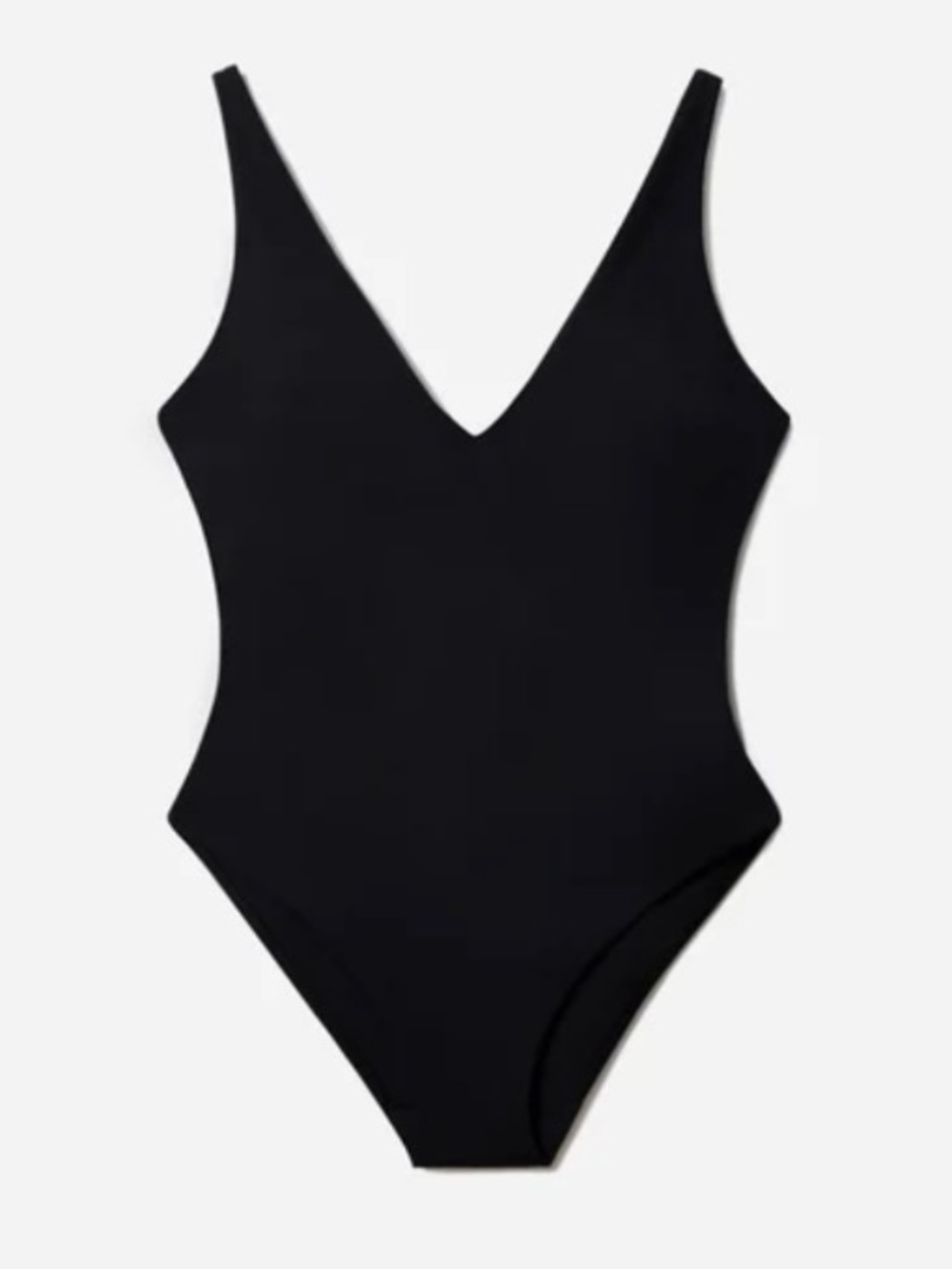 Everlane Black V-Neck One-Piece Swimsuit Size L